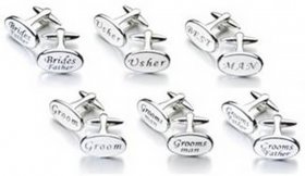 Cufflinks - Oval White Father of the Bride